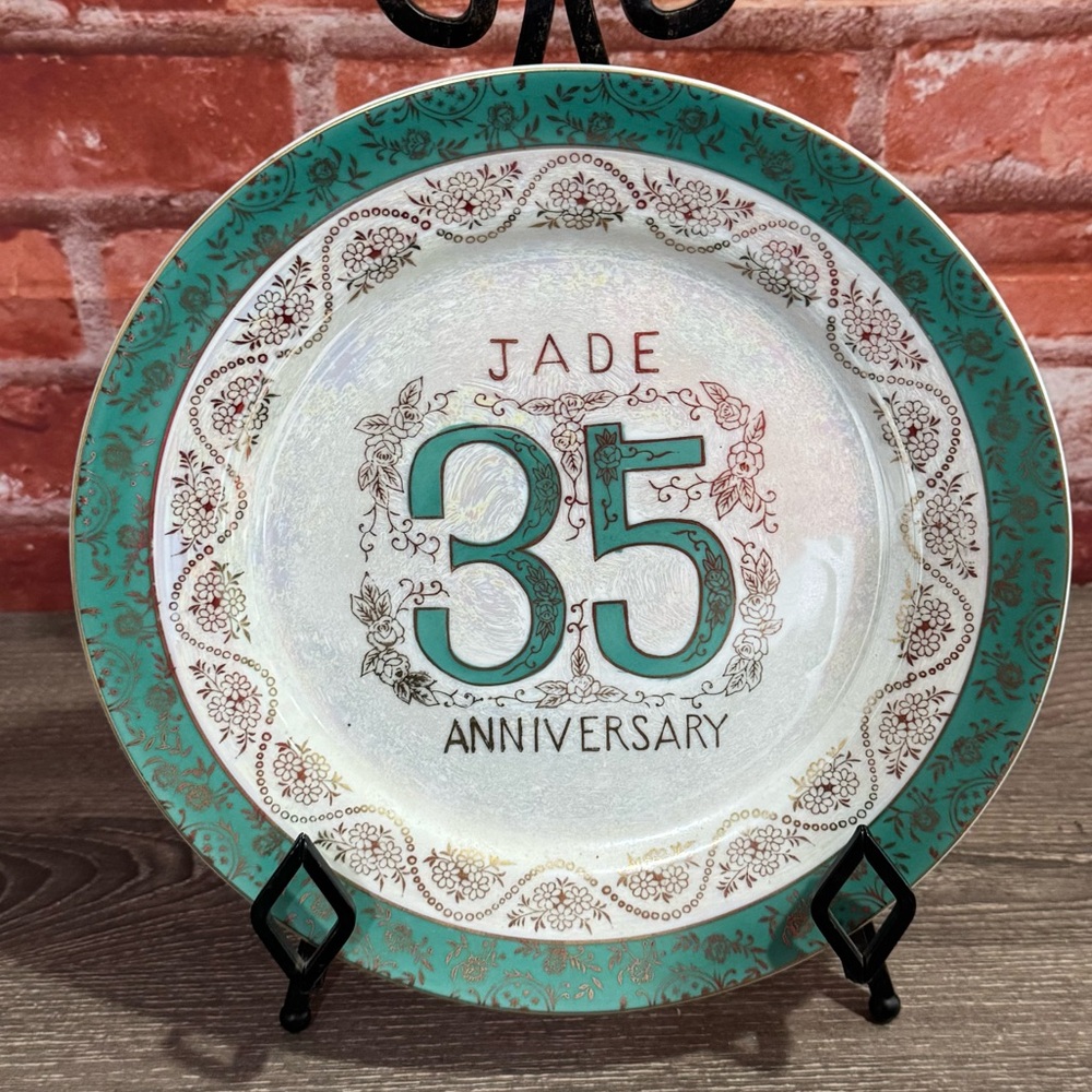 Vintage Norcrest Fine China 35th Anniversary Jade Plate B-228